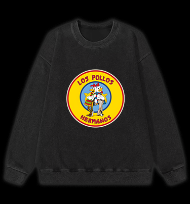 Rooster Bros Fun Vintage Washed 100% Cotton Sweatshirt