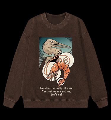 Shrimp's Food Fear Vintage Washed 100% Cotton Sweatshirt