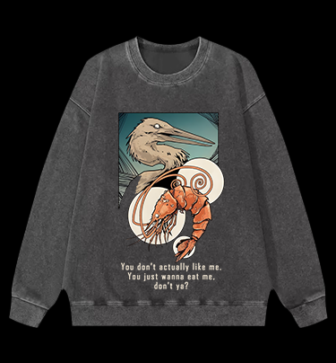 Shrimp's Food Fear Vintage Washed 100% Cotton Sweatshirt