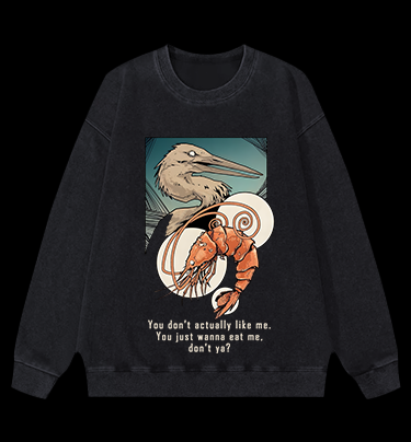Shrimp's Food Fear Vintage Washed 100% Cotton Sweatshirt