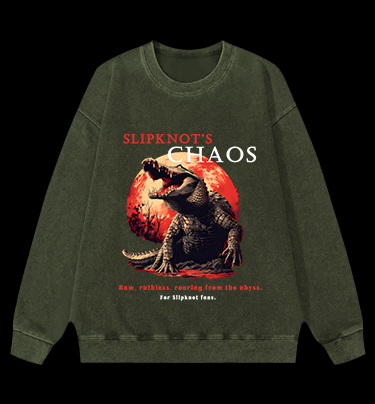 Chaos Croc Fun Vintage Washed 100% Cotton Sweatshirt