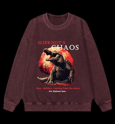 Chaos Croc Fun Vintage Washed 100% Cotton Sweatshirt