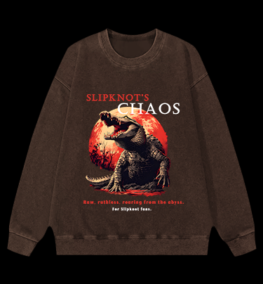 Chaos Croc Fun Vintage Washed 100% Cotton Sweatshirt