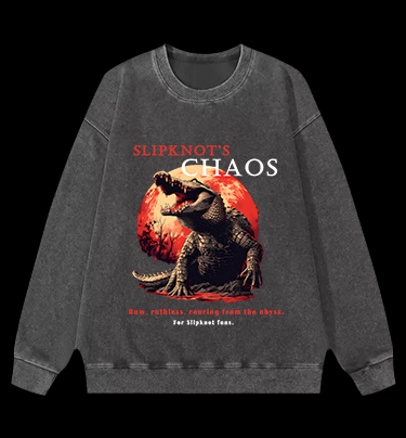 Chaos Croc Fun Vintage Washed 100% Cotton Sweatshirt
