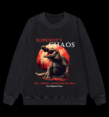 Chaos Croc Fun Vintage Washed 100% Cotton Sweatshirt