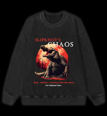 Chaos Croc Fun Vintage Washed 100% Cotton Sweatshirt