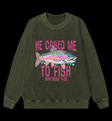 Fish's Bible Style Vintage Washed 100% Cotton Sweatshirt