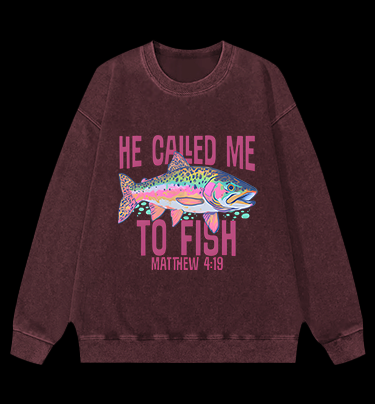 Fish's Bible Style Vintage Washed 100% Cotton Sweatshirt