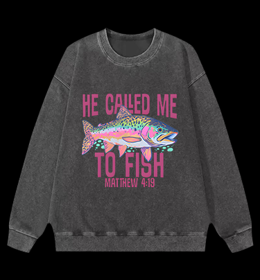 Fish's Bible Style Vintage Washed 100% Cotton Sweatshirt