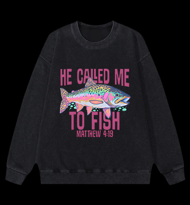 Fish's Bible Style Vintage Washed 100% Cotton Sweatshirt