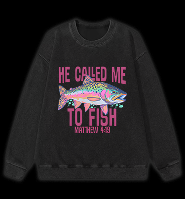 Fish's Bible Style Vintage Washed 100% Cotton Sweatshirt