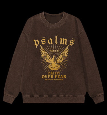Bird's Psalm Style Vintage Washed 100% Cotton Sweatshirt