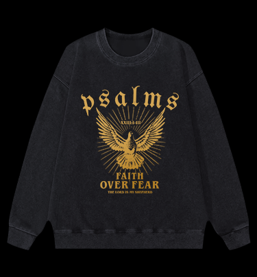 Bird's Psalm Style Vintage Washed 100% Cotton Sweatshirt