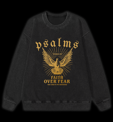 Bird's Psalm Style Vintage Washed 100% Cotton Sweatshirt