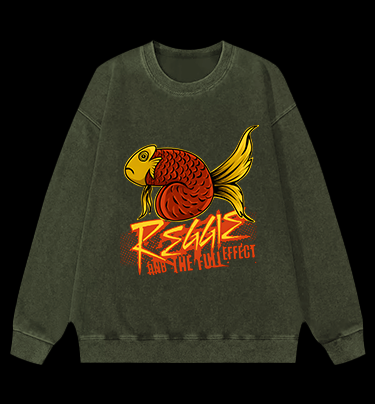 Fish's Funk Style Vintage Washed 100% Cotton Sweatshirt