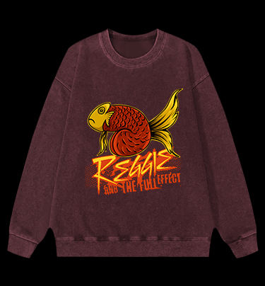 Fish's Funk Style Vintage Washed 100% Cotton Sweatshirt