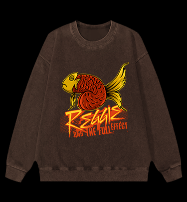 Fish's Funk Style Vintage Washed 100% Cotton Sweatshirt