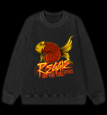 Fish's Funk Style Vintage Washed 100% Cotton Sweatshirt