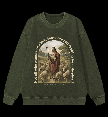 Lamb's Psalm Style Vintage Washed 100% Cotton Sweatshirt