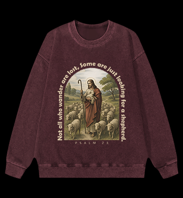 Lamb's Psalm Style Vintage Washed 100% Cotton Sweatshirt