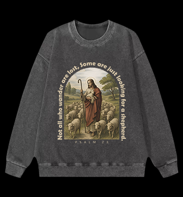 Lamb's Psalm Style Vintage Washed 100% Cotton Sweatshirt