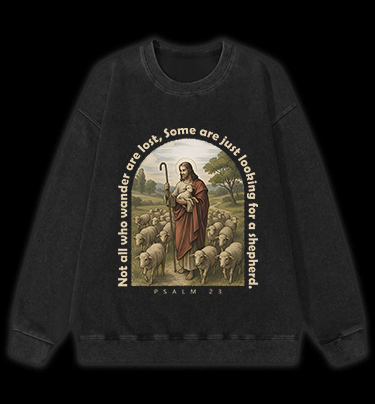 Lamb's Psalm Style Vintage Washed 100% Cotton Sweatshirt