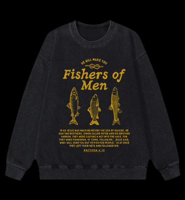 Fish's Bible Style Vintage Washed 100% Cotton Sweatshirt