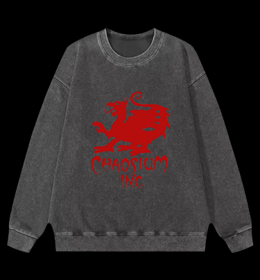 Cool Dragon Vibe Vintage Washed 100% Cotton Sweatshirt