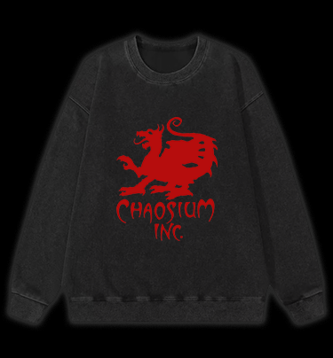 Cool Dragon Vibe Vintage Washed 100% Cotton Sweatshirt