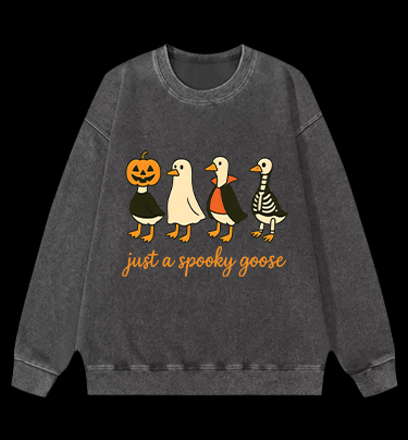 Halloween Geese Fun Vintage Washed 100% Cotton Sweatshirt