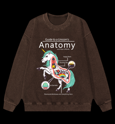 Fantasy Unicorn Guide Vintage Washed 100% Cotton Sweatshirt