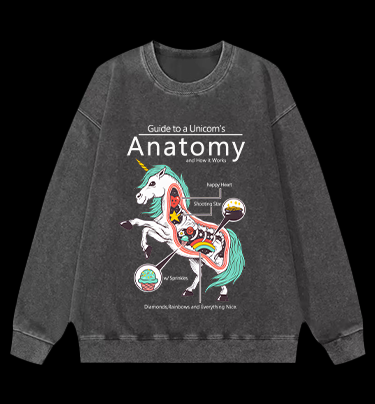 Fantasy Unicorn Guide Vintage Washed 100% Cotton Sweatshirt