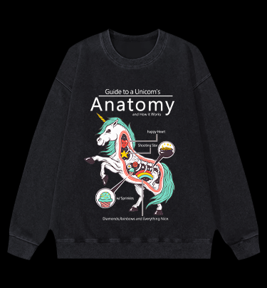 Fantasy Unicorn Guide Vintage Washed 100% Cotton Sweatshirt