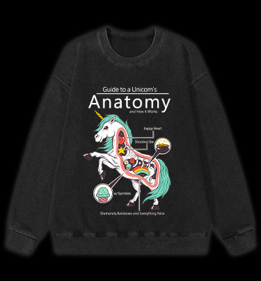 Fantasy Unicorn Guide Vintage Washed 100% Cotton Sweatshirt