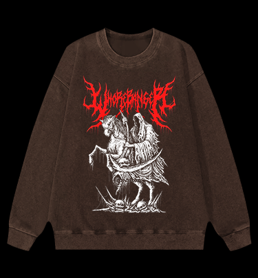 Wormranger Grim Reaper Death Metal Vintage Washed 100% Cotton Sweatshirt
