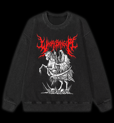 Wormranger Grim Reaper Death Metal Vintage Washed 100% Cotton Sweatshirt