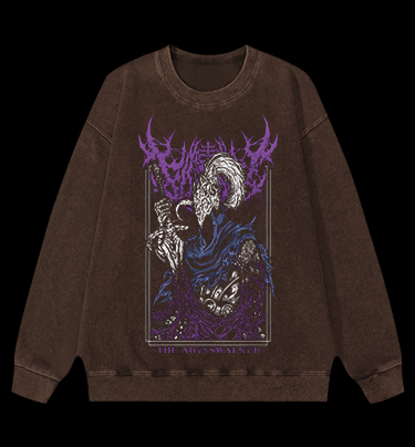 Abyss Walker Dark Fantasy Vintage Washed 100% Cotton Sweatshirt