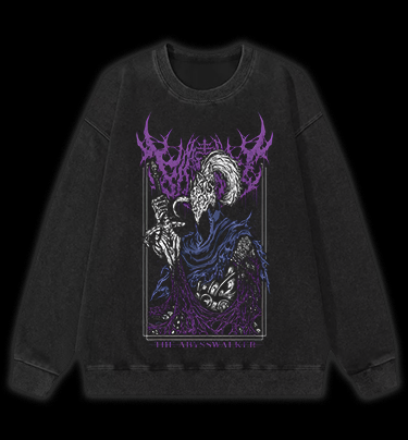 Abyss Walker Dark Fantasy Vintage Washed 100% Cotton Sweatshirt