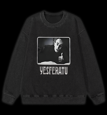 Yesferatu Classic Vampire Vintage Washed 100% Cotton Sweatshirt