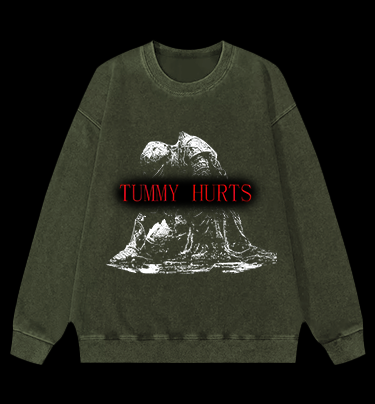 Tummy Hurts Vintage Washed 100% Cotton Sweatshirt