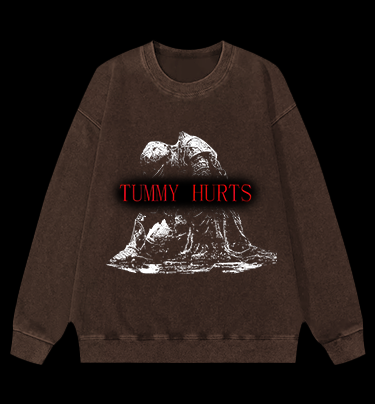Tummy Hurts Vintage Washed 100% Cotton Sweatshirt