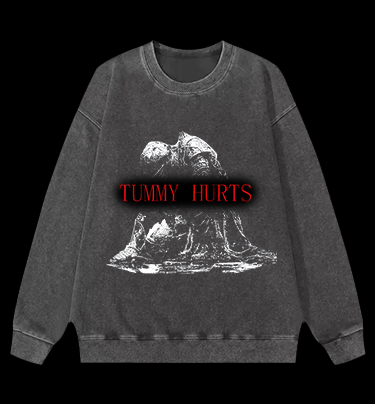 Tummy Hurts Vintage Washed 100% Cotton Sweatshirt