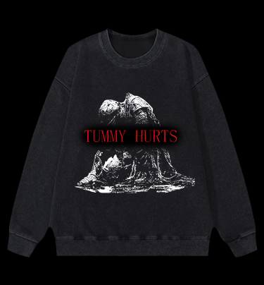 Tummy Hurts Vintage Washed 100% Cotton Sweatshirt
