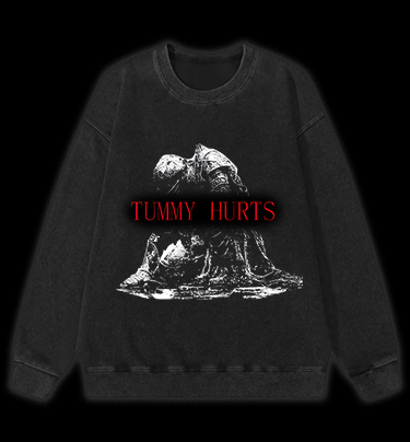 Tummy Hurts Vintage Washed 100% Cotton Sweatshirt
