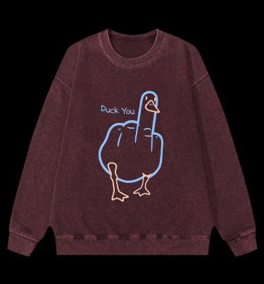 Duck You Vintage Washed 100% Cotton Sweatshirt