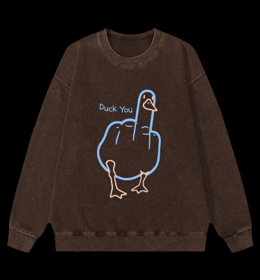 Duck You Vintage Washed 100% Cotton Sweatshirt