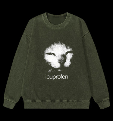 Ibuprofen Cat Vintage Washed 100% Cotton Sweatshirt