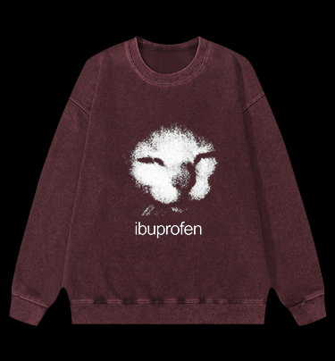Ibuprofen Cat Vintage Washed 100% Cotton Sweatshirt