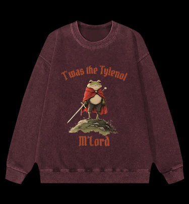Toas M'Lord Frog Knight Vintage Washed 100% Cotton Sweatshirt