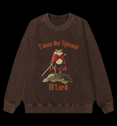 Toas M'Lord Frog Knight Vintage Washed 100% Cotton Sweatshirt